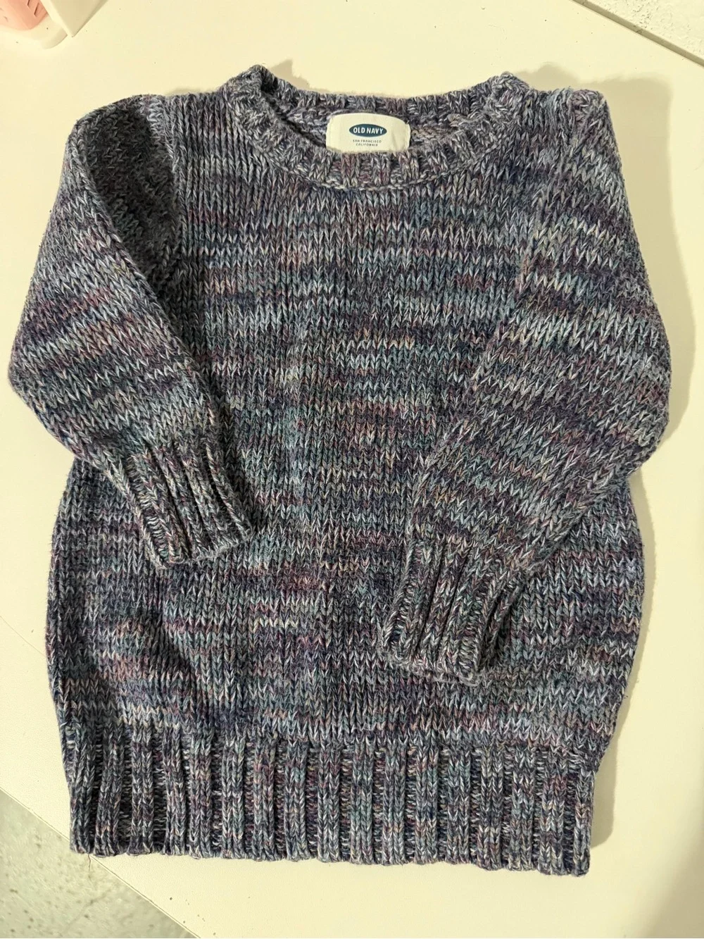 Old Navy Kids Purple Blue Multi Knit Crewneck Sweater